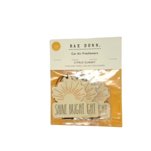 Car Air Fresheners 3pk. Citrus Summit Shine Bright Rae Dunn