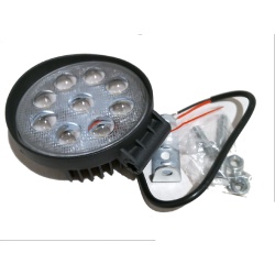 Light round LED 12V DC 24 watt 11.5cm aluminum housing steel bracket