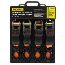 Ratchet tiedown 4 pc 1 inch x 15 foot HD PVC grip