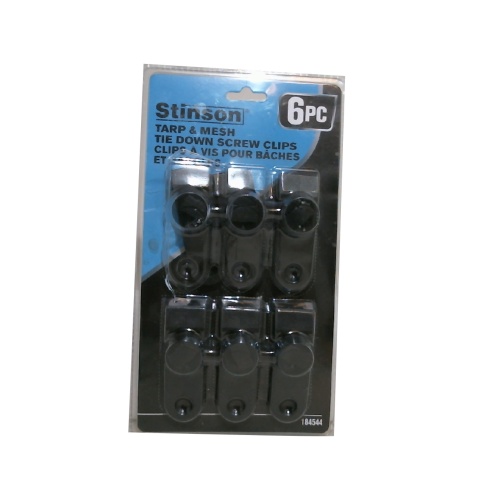 Tarp and Mesh tie down screw clips 6 pack