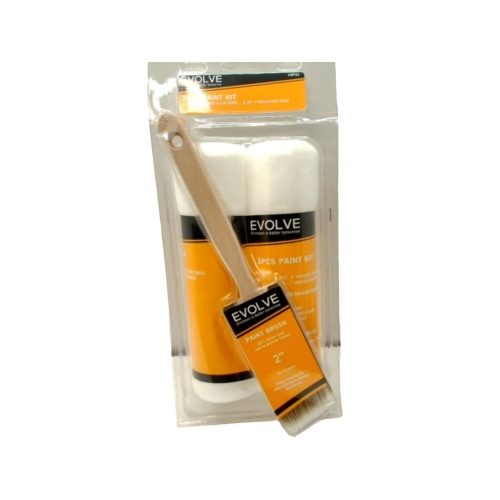 3pc. Paint Kit w/2 Polyester Brush & 2 - 9