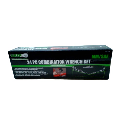 24pc. Combination Wrench Set MM/SAE Grip
