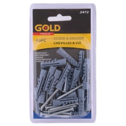 Anchors - 40 pc screw and anchor set 1.5 inch