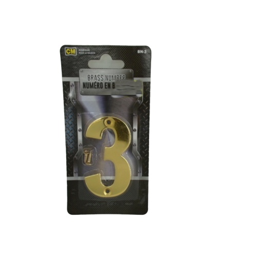 Brass House Number 3 3 inch