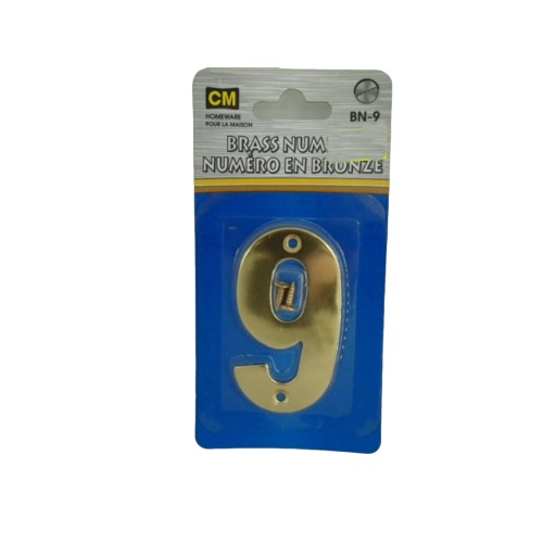 Brass House Number 9 3 inch