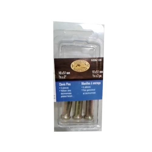Clevis Pins 10mm x 51mm 3pk. Country Hardware