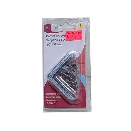 Corner Brackets 1-1/2  4pcs. Set W/ Screws