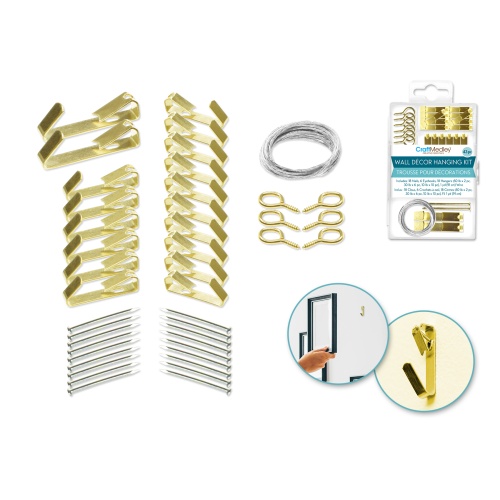 Decor Home: Picture/Wall Hanging Kit 43pc in Case w/Closure