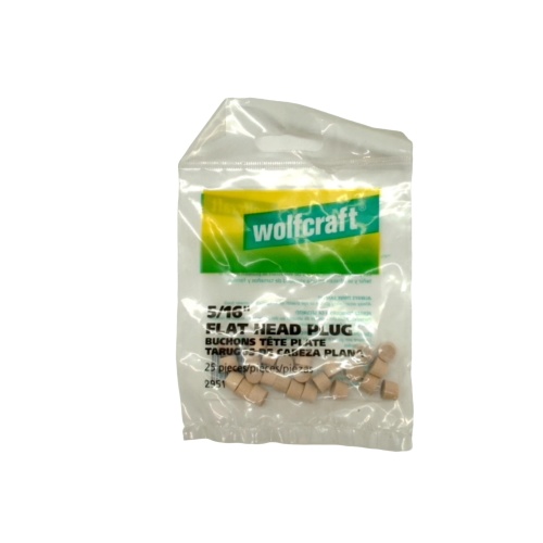 Flat Head Plug 5/16 25pk. Hardwood Wolfcraft