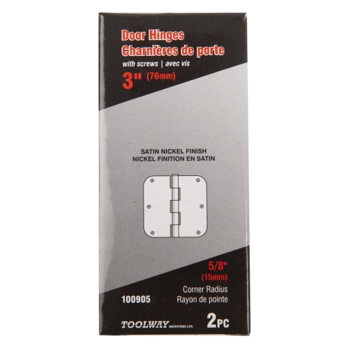 Hinge - door 3 nickel finish set of 2 w/screws