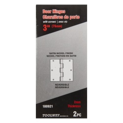 Hinge 3x3" satin nickel finish 2 pack"