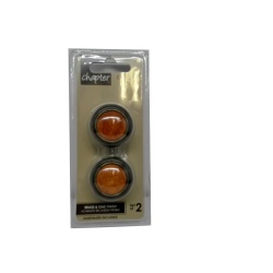 Knobs 2pk. Round Brass & Oak Finish Chapter