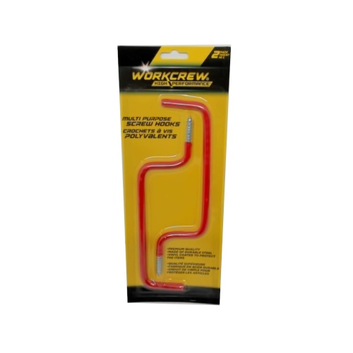Multi Purpose Screw Hooks 2pk. Large Workcrew