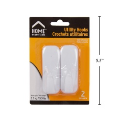 Self-adhesive Utility Hook 2pk Home Essentials