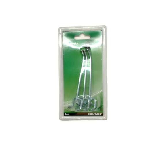 Single Peg Hooks 4 3pk. Zinc Hillman