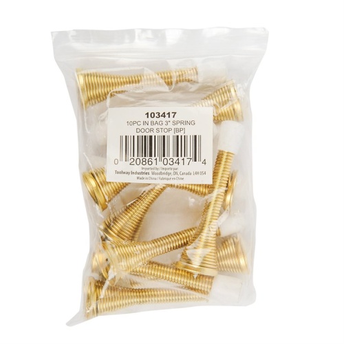 Spring Door Stops 10PC 3in Brass Plated
