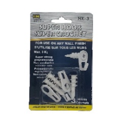 Super hook - use on any wall finish - max 8kg
