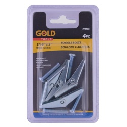 Toggle bolts 3/16x3 inch 5x76mm 4 pack