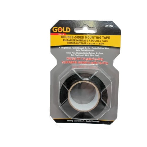 Double sided mounting tape holds up to 30 lb.