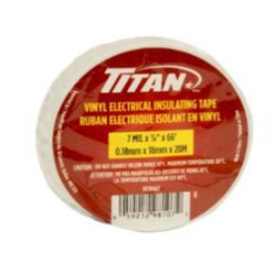 WHITE P.V.C.ELECTRICAL TAPE 18mm x 20m TITAN