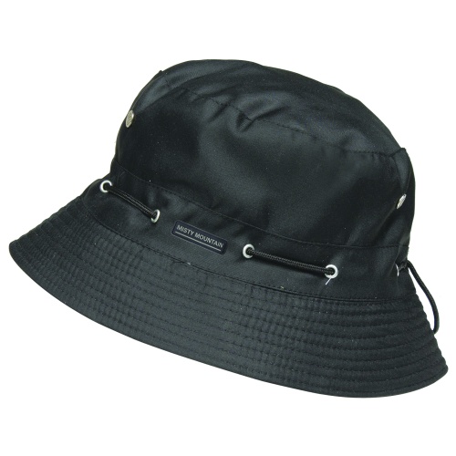 Bucket Hat Black - Adjustable Cord With Stopper
