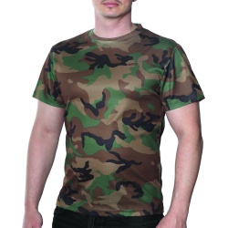 Military T-shirts Medium Woodland Kwik Dry Short Sleeve