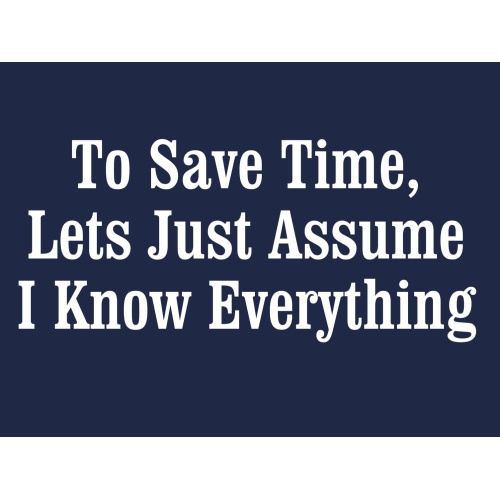 T-Shirt with print - Assume I Know - XL