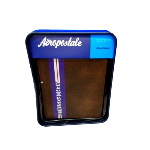 Aeropostale Bifold Wallet Brown w/Stripe