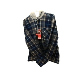 Plaid Hooded Jacket Polar Fleece Tru Fit Assorted(endcap) - each sold individually