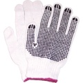 Gloves knitted cotton blk dots red doz SM