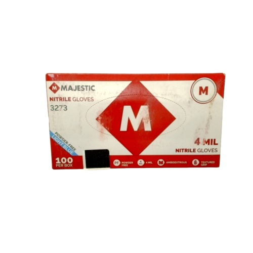Nitrile Gloves 100pk. Medium 4 Mil Majestic