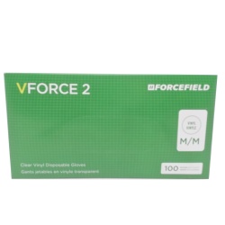 Vinyl Gloves Medium 100pk. Disposable Clear Or Blue Vforce 2