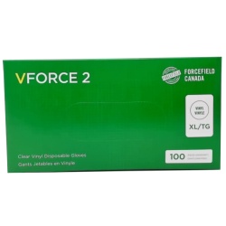 Vinyl Gloves XL 100pk. Disposable Clear Vforce 2