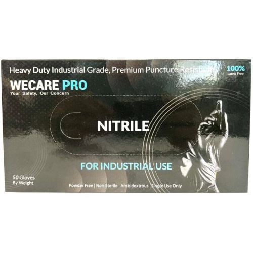 WECARE PRO- Disposable Black Nitrile Gloves XL