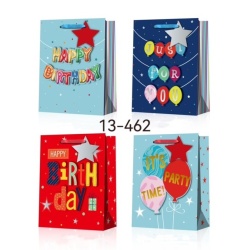 Gift Bags Medium Glitter Happy Birthday 4 Asstd