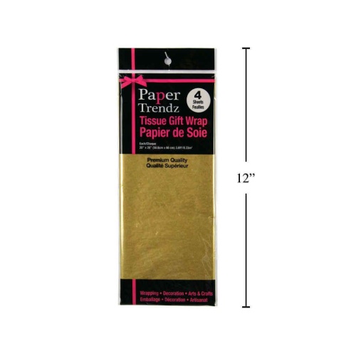 Tissue Paper Wrapping Gold 4 sheets 20x26 50.8x66cm