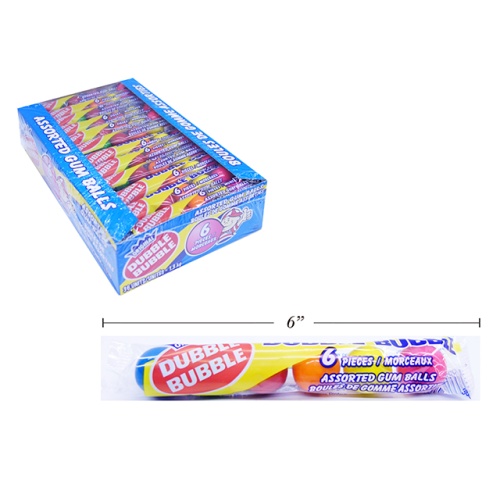Gumballs Assorted, 36g 6 pcs Dubble Bubble