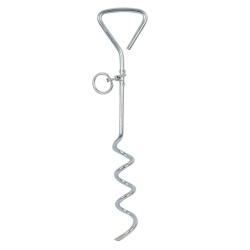 Dog Tie Out Stake Metal Spiral Paws