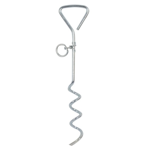 Dog Tie Out Stake Metal Spiral Paws