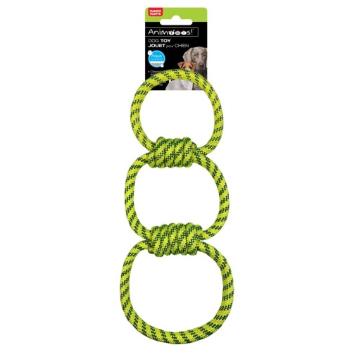 Dog Toy Floating Rope 3 Ring 16 Animoos