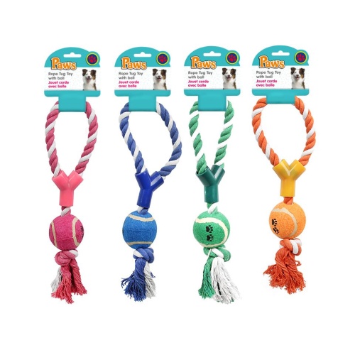 Rope Throw Toy w/Ball 12 Paws