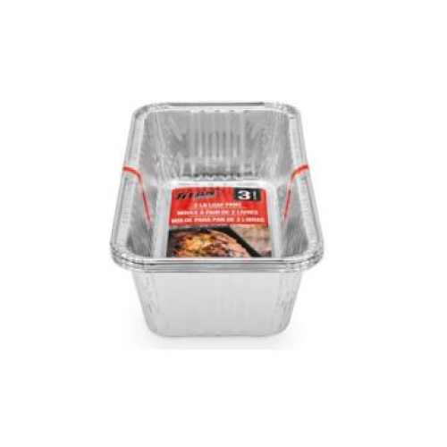 FOIL ALUMINUM 2 LB LOAF PANS 3/PK TITAN