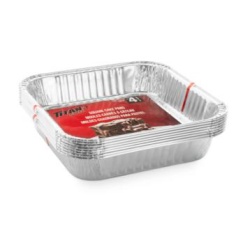 FOIL SQUARE ALUMINIUM CAKE PANS 4 pack TITAN