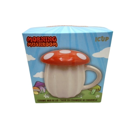 Morning Mushroom Ceramic Mug w/Lid Icup