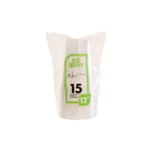 Plastic Cups Clear 12oz 15/bag 36/case
