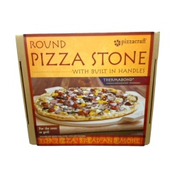 Round Pizza Stone 14.5 w/Built In Handles Pizzacraft"