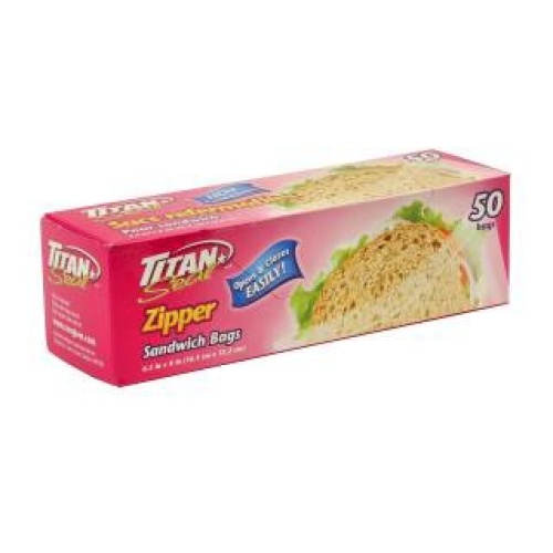 Sandwich zipper bags 50/bx 24/cs Titan