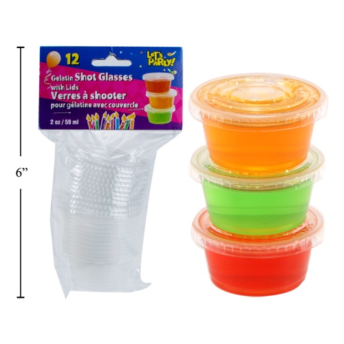 Shot & Lids 12pcs 2oz Gelatin Let's Party