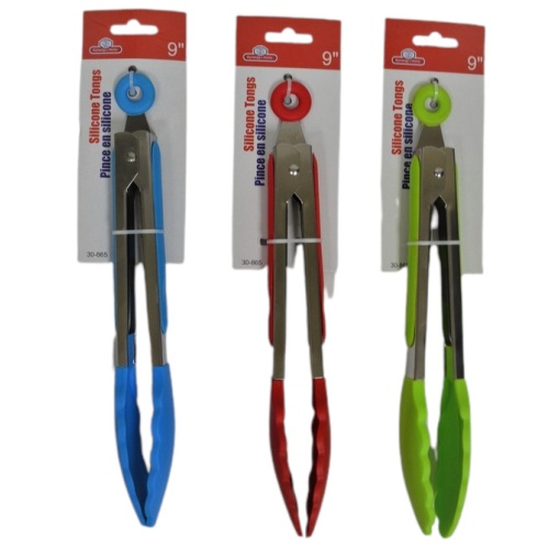 Silicone Tong 9 Inch Assorted Colours