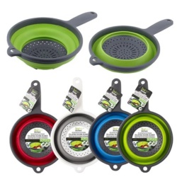Sink Colander Collapsible w/ Handle assorted colours, Rinse, Drain & Dry